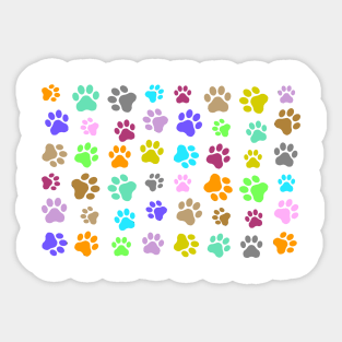 Colorful Pet - Cat or Dog Paw Footprint Pattern Sticker